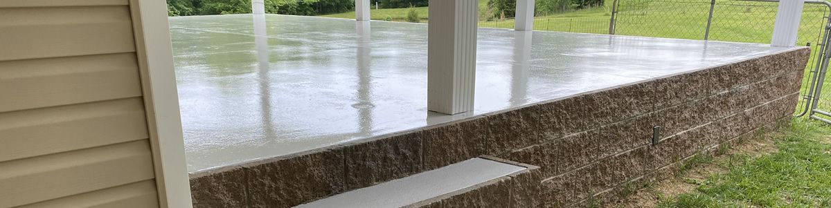 Beautiful sealed concrete Nashville porch